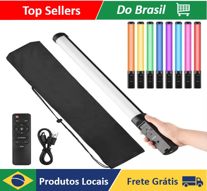 Anel de luz RGB Neverdie 50cm portátil com 144 LEDs para fotografia profissional