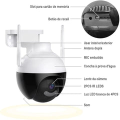 Câmera A18 ângulo lateral com rotação PTZ