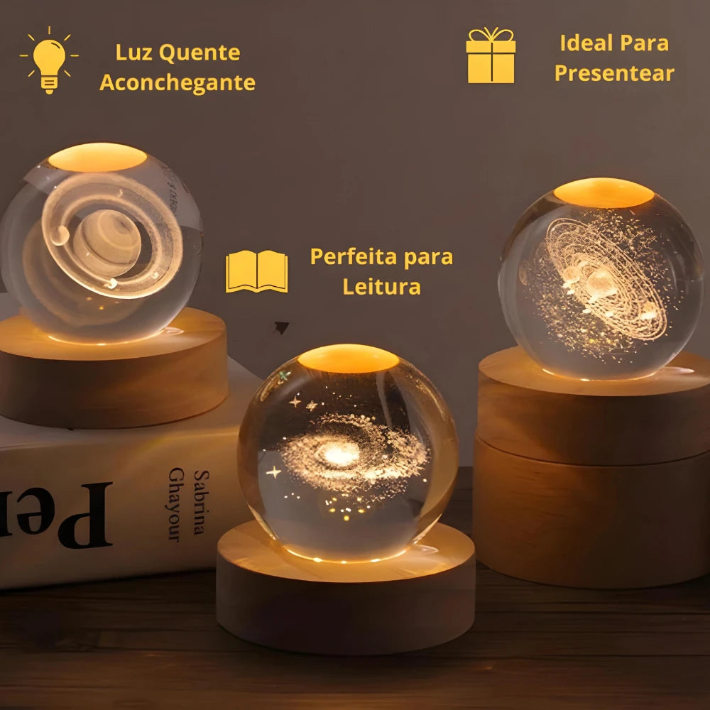 Comparação de tamanho da luminária em contexto de uso em mesa