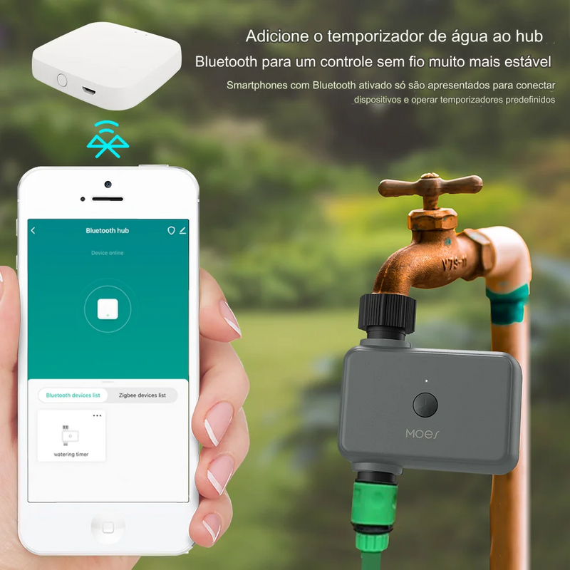 Timer Inteligente de Irrigação MOES Bluetooth Automação Tuya e ZigBee (Alexa/Google Home)