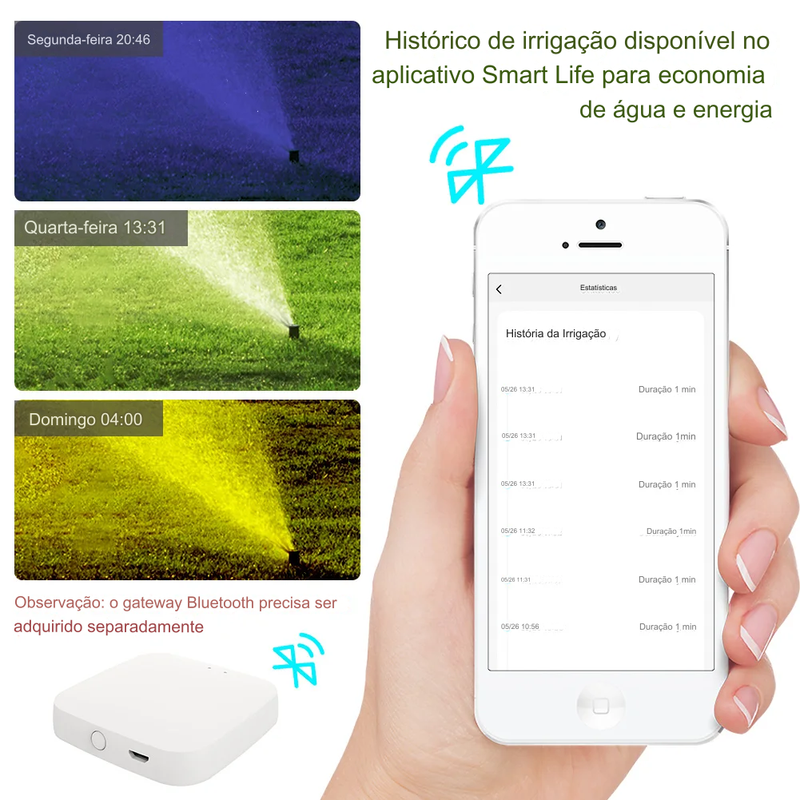 Timer Inteligente de Irrigação MOES Bluetooth Automação Tuya e ZigBee (Alexa/Google Home)