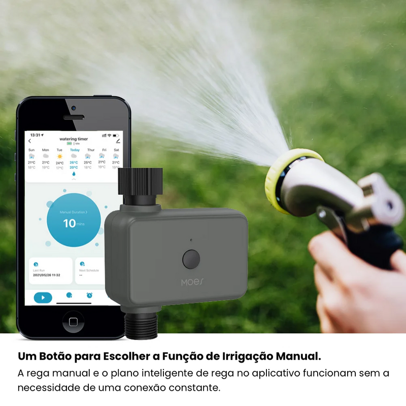 Timer Inteligente de Irrigação MOES Bluetooth Automação Tuya e ZigBee (Alexa/Google Home)