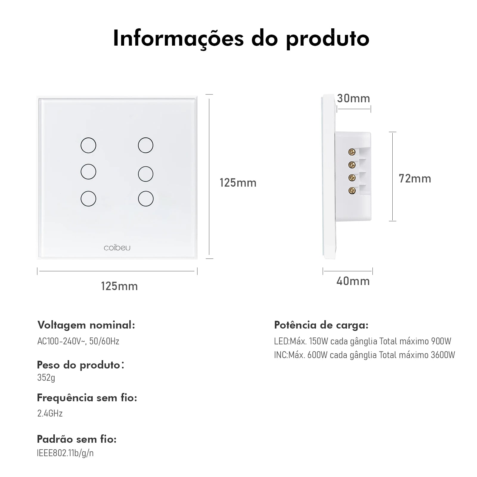 LED indicador de status Wi-Fi e saída ativa