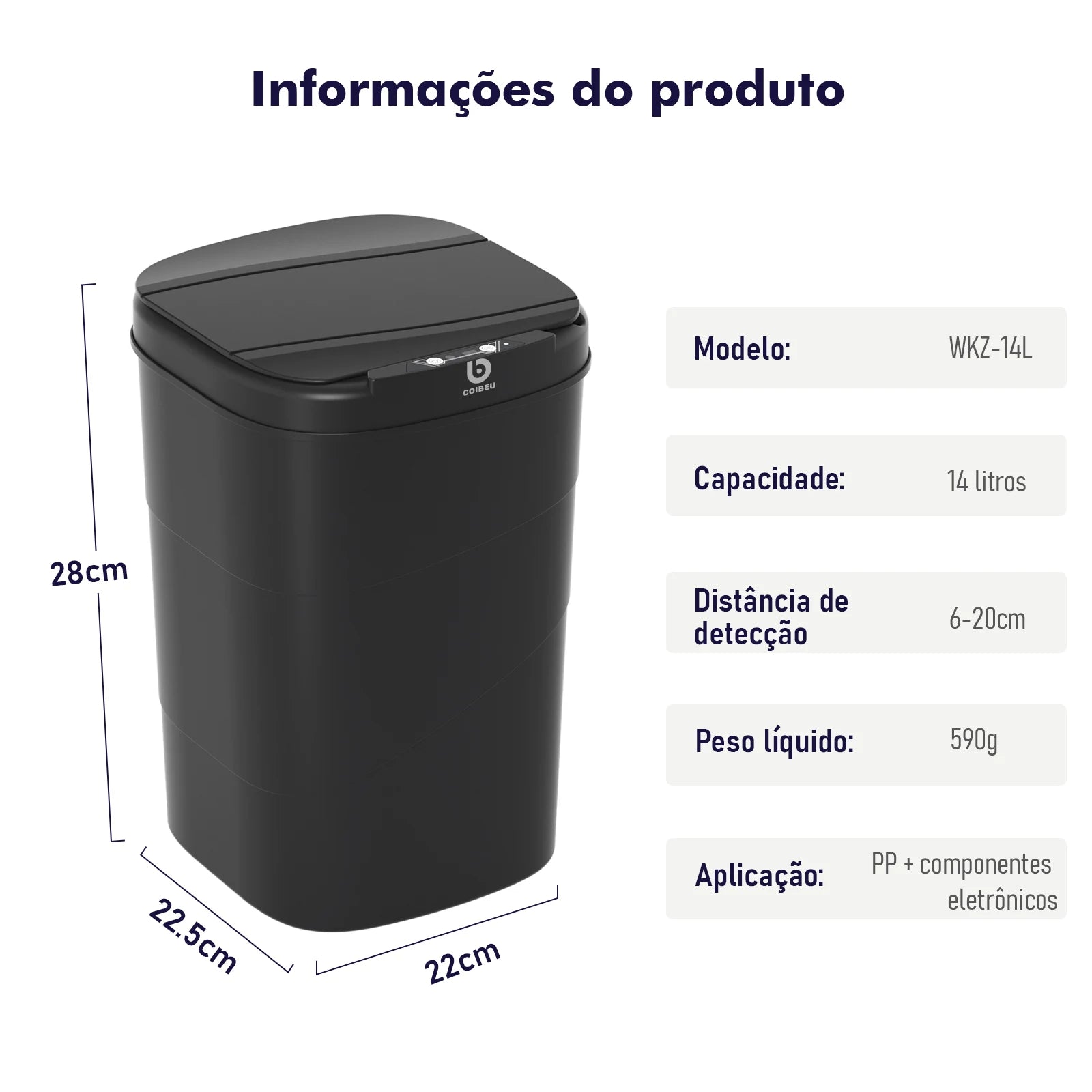 Detalhe do modo toque com pé para descarte higiênico