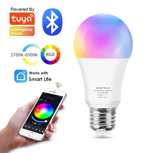 Lâmpada Inteligente Bluetooth RGB 15W com Alexa e Google Home