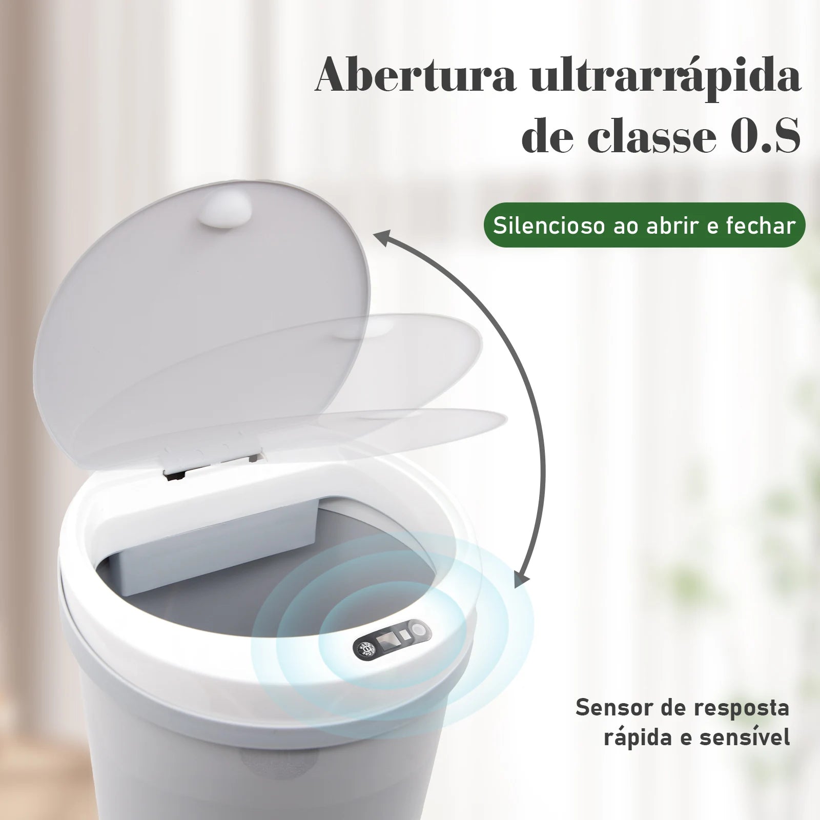 Lixeira Inteligente Abertura e Fechamento Automática com Sensor 3D - A Higiene e a Tecnologia ao seu alcance!