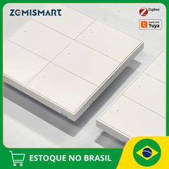 Interruptor Zemismart 2 gangs padrão US com acabamento branco