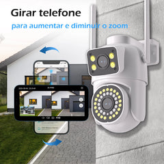 Detalhe do sensor de duplo lente e visão noturna
