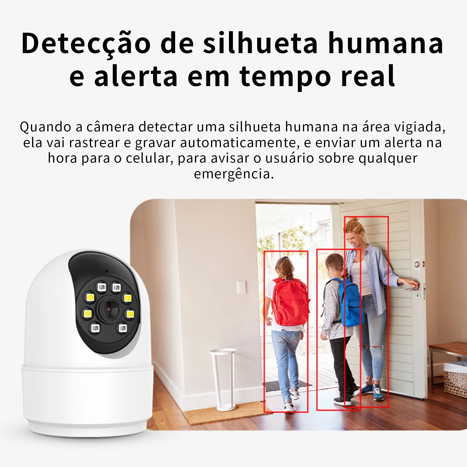 Conexões e transformador DC 12V incluído com a câmera