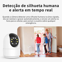 Conexões e transformador DC 12V incluído com a câmera