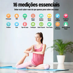 Balança Inteligente Digital com bioimpedância, Bluetooth e medição até 180kg