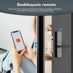 Fechadura Digital Inteligente com biometria, senha e app Tuya