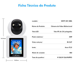 Comparação de tamanho da câmera com objetos do dia a dia