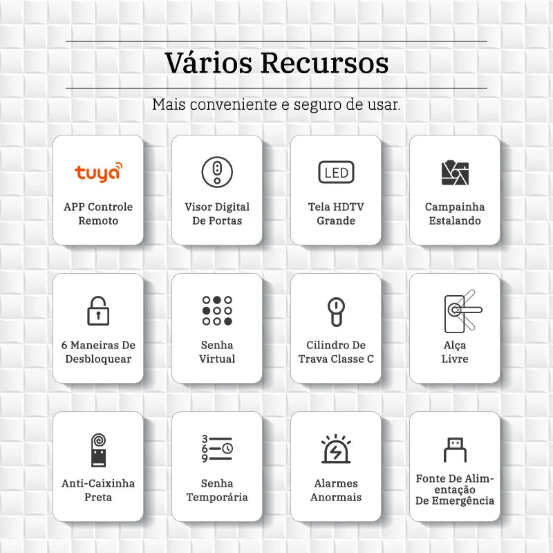 Fechadura Digital Tropernic H01 Tuya WiFi com câmera e interfone
