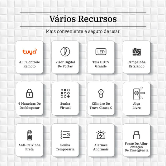 Fechadura Digital Tropernic H01 Tuya WiFi com câmera e interfone