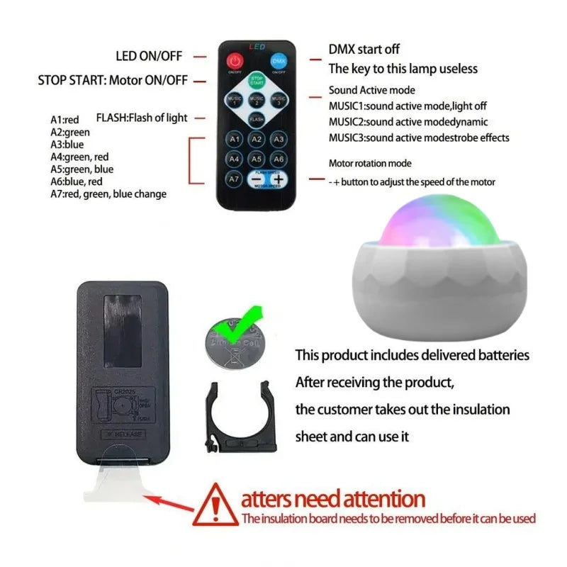 Projeção de efeito aurora boreal em cores vibrantes na parede