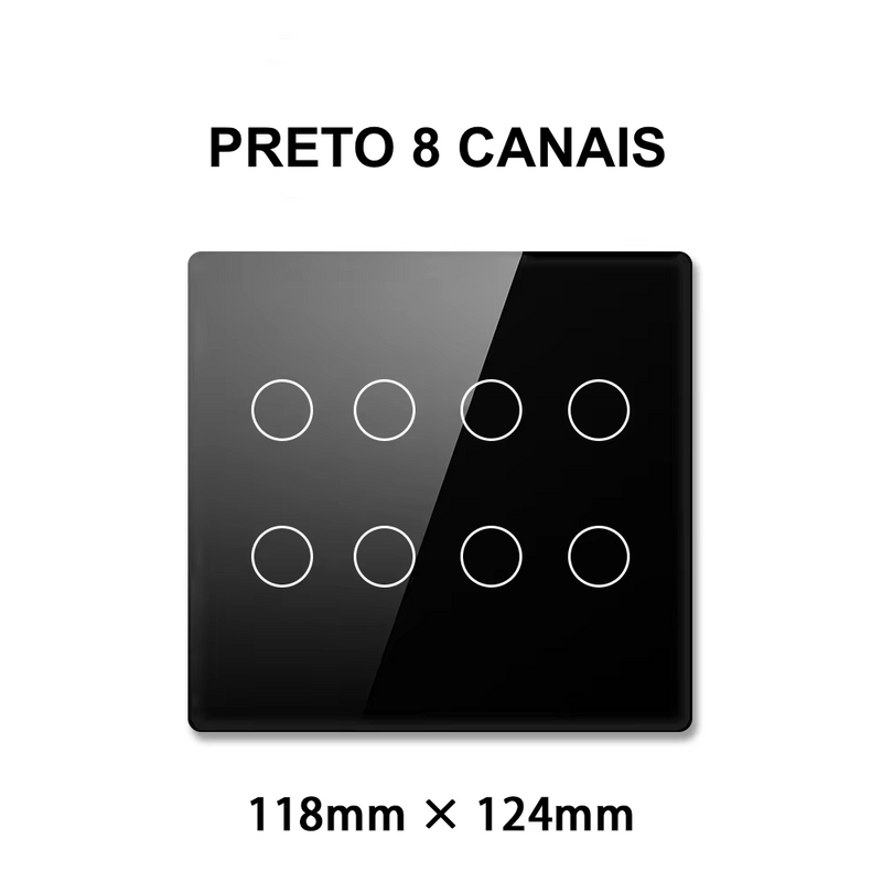 Interruptor Inteligente Wi-Fi 4x4 Tuya Smart Opção com 8 Canais, com Touch Integrado com Alexa e Google Home