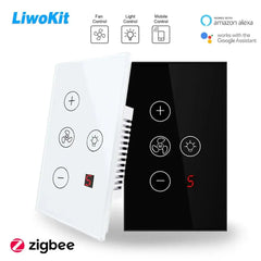 Interruptor inteligente Zigbee branco frente vista frontal