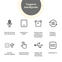 Interruptor Wi-Fi Touch com tomada integrada, Alexa e Google Home