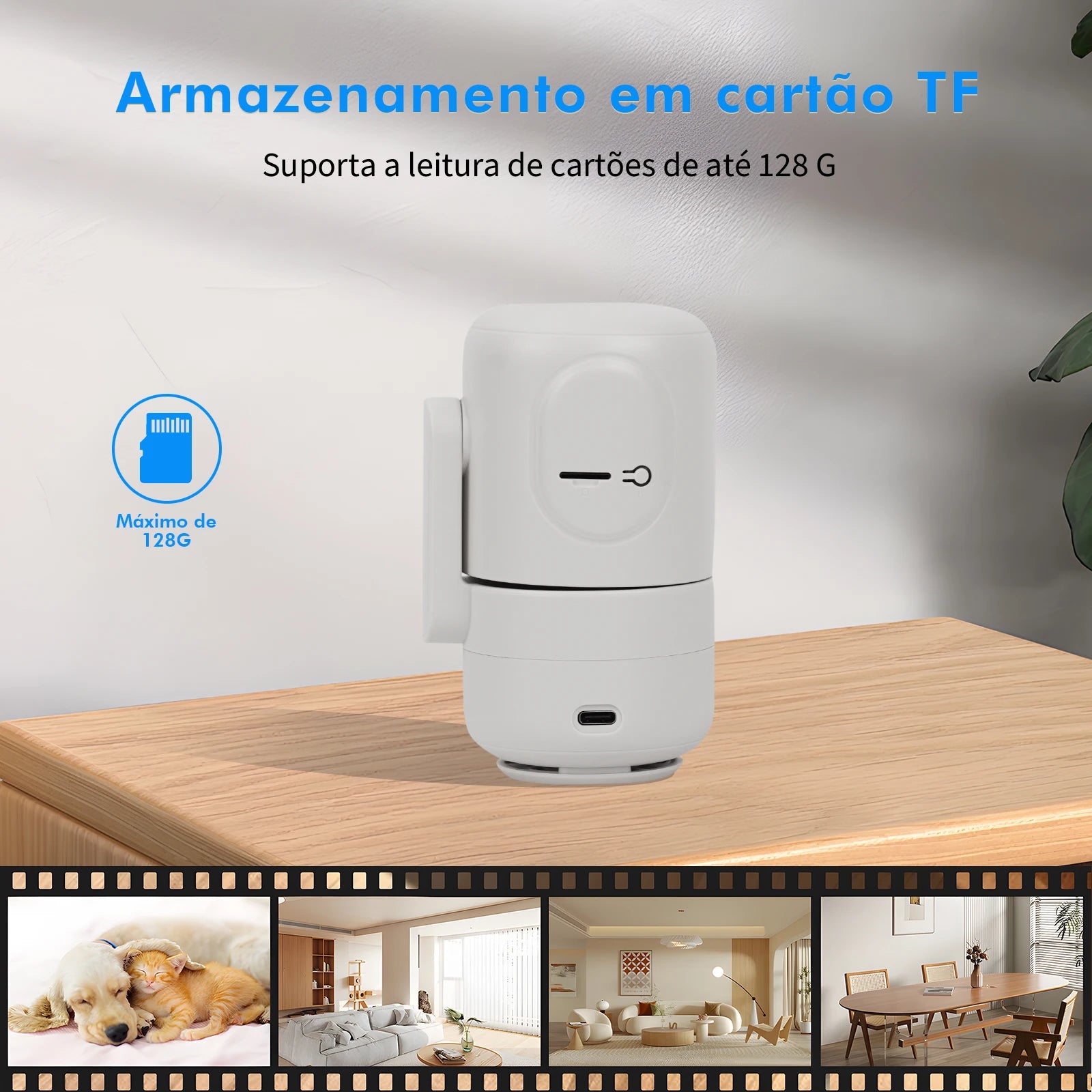 Câmera COIBEU com suporte magnético e cabo USB inclusos