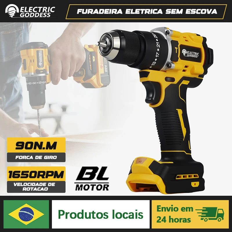 Furadeira de impacto brushless 20V Electric Goddess vista frontal