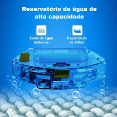 Detalhe do sistema de limpeza com pano úmido