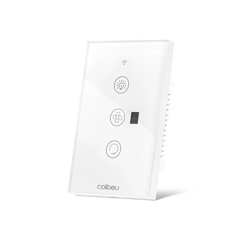 Interruptor Inteligente Tuya Wi-Fi Multifuncional e Ventilador Integrado Alexa e Google Home
