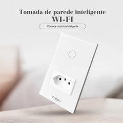 Interruptor Wi-Fi Touch com tomada integrada, Alexa e Google Home