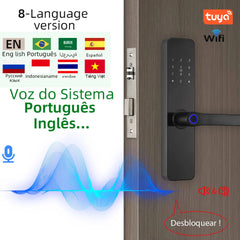Fechadura Inteligente RAYKUBE F7 Tuya WiFi com biometria e maçaneta integrada