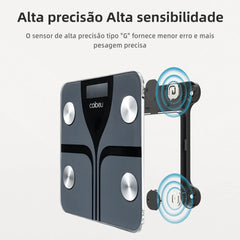 Balança Inteligente Digital Coibeu com bioimpedância e Tuya Smart