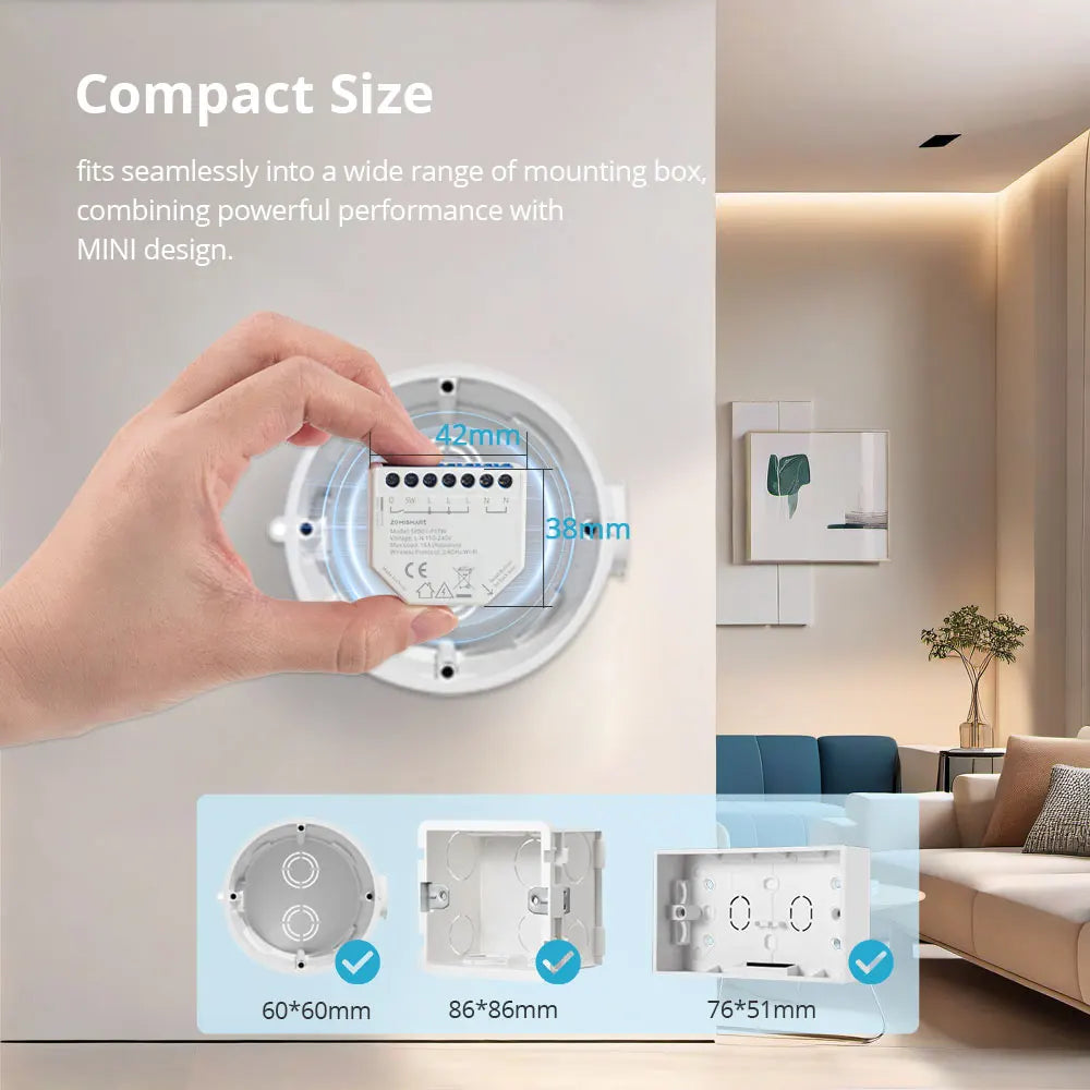 Módulo Relé Inteligente WiFi Zemismart 16A com monitor de energia Tuya