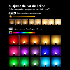 Lâmpada Inteligente Bluetooth RGB 15W com Alexa e Google Home