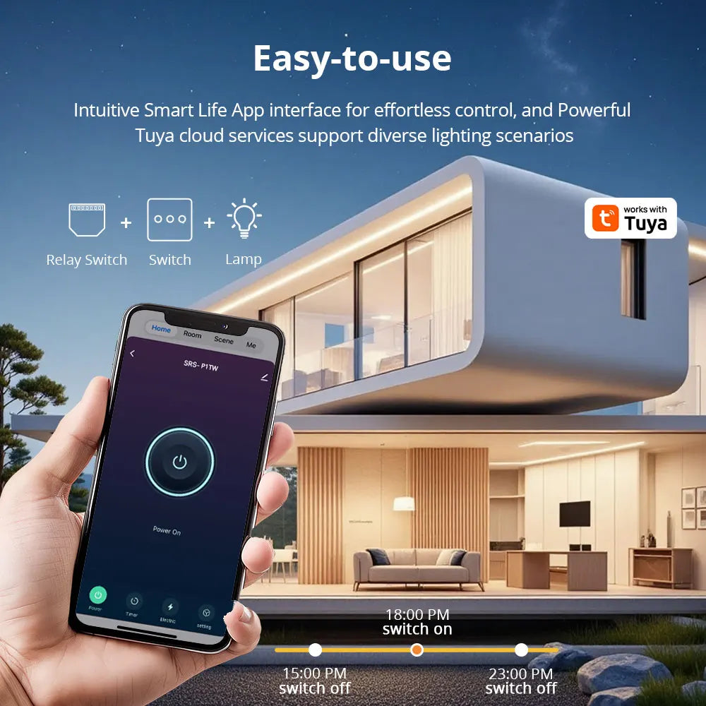 Módulo Relé Inteligente WiFi Zemismart 16A com monitor de energia Tuya