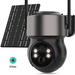 Câmera TQ1 Solar DUNCIM — vista frontal com painel solar integrado