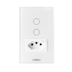Interruptor Wi-Fi Touch com tomada integrada, Alexa e Google Home