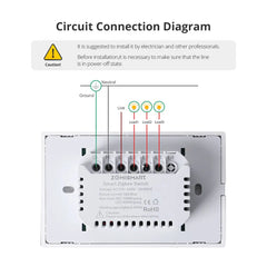 Interruptor Touch Inteligente Zemismart Zigbee com neutro, Alexa e Google Home