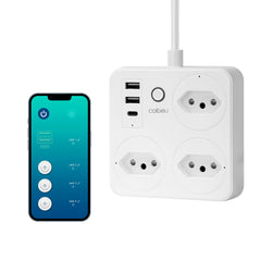 Embalagem e acessórios inclusos na extensão inteligente WiFi COIBEU