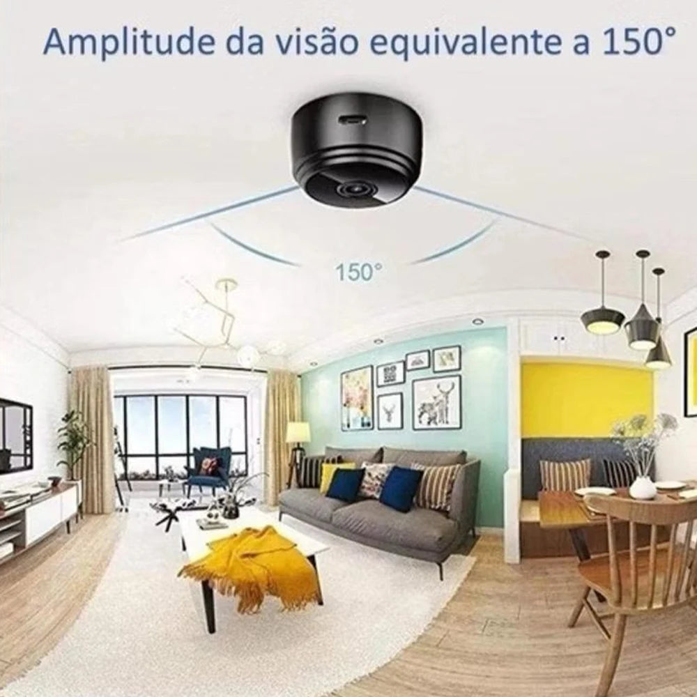 Câmera A9 instalada em superfície magnética, demonstração de uso