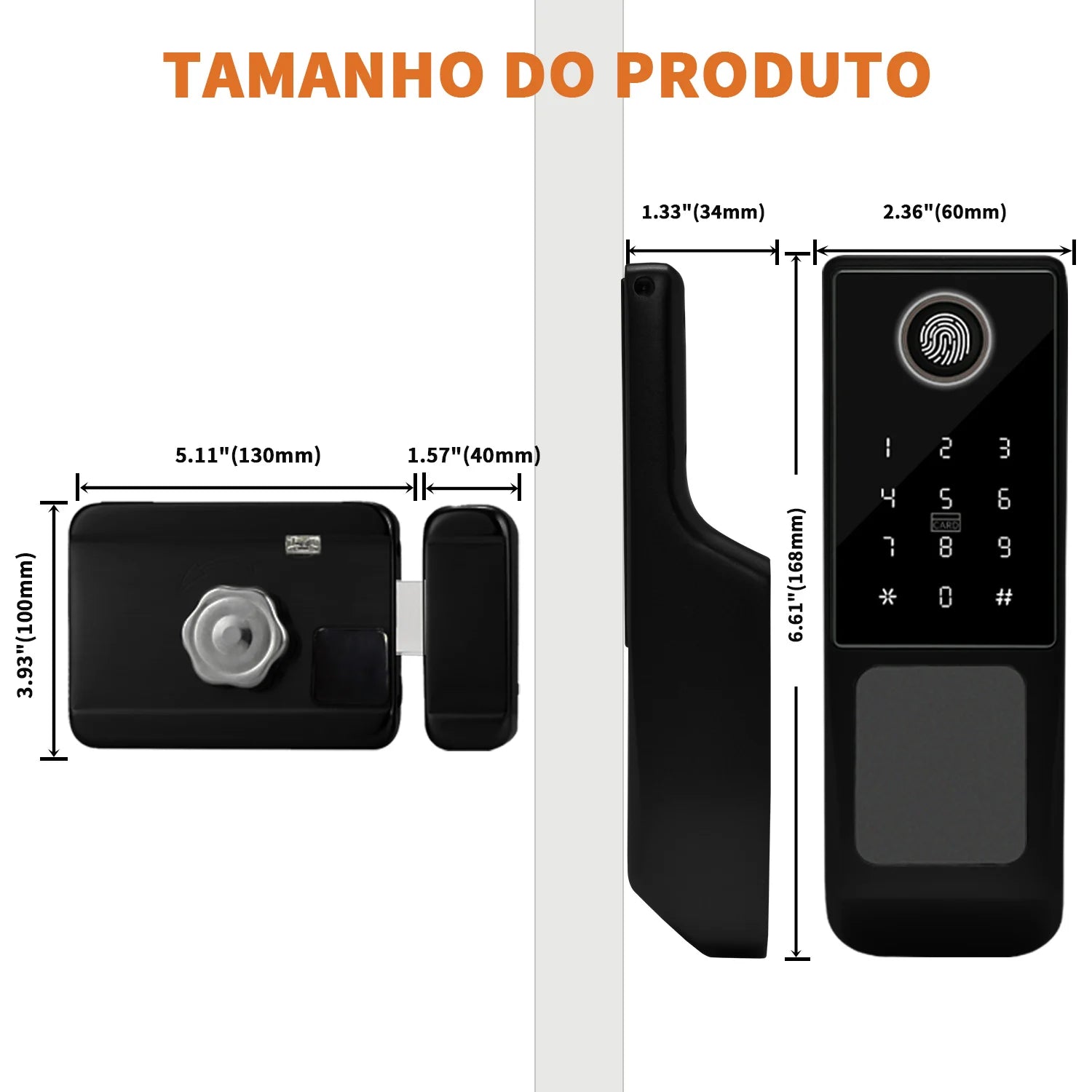 Fechadura Digital OSKOFTY WiFi Tuya com biometria, senha e campainha