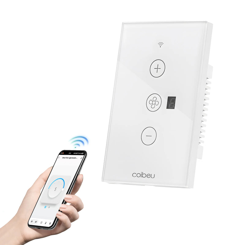 Interruptor Inteligente Tuya Wi-Fi Multifuncional e Ventilador Integrado Alexa e Google Home