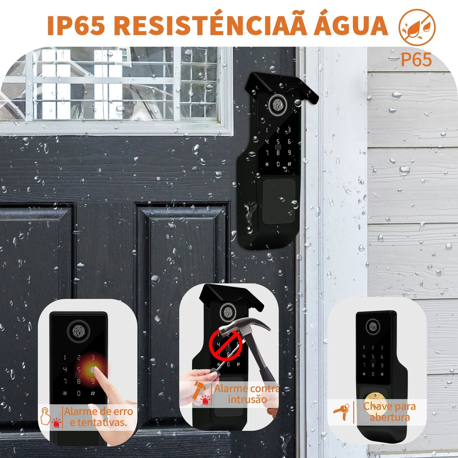 Fechadura Digital OSKOFTY WiFi Tuya com biometria, senha e campainha