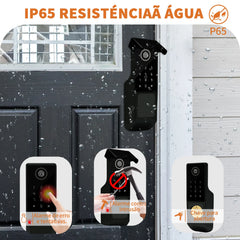 Fechadura Digital OSKOFTY WiFi Tuya com biometria, senha e campainha