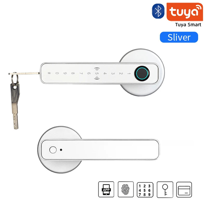 Maçaneta Digital Inteligente XSDTS com biometria, RFID e Bluetooth Tuya