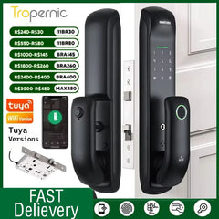 Fechadura Digital Tropernic Tuya WiFi com biometria, senha e cartão RFID
