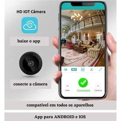 Câmera mini A9 com cabo USB e acessórios inclusos
