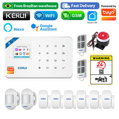 Kit Alarme Residencial KERUI WiFi GSM Tuya sem fio