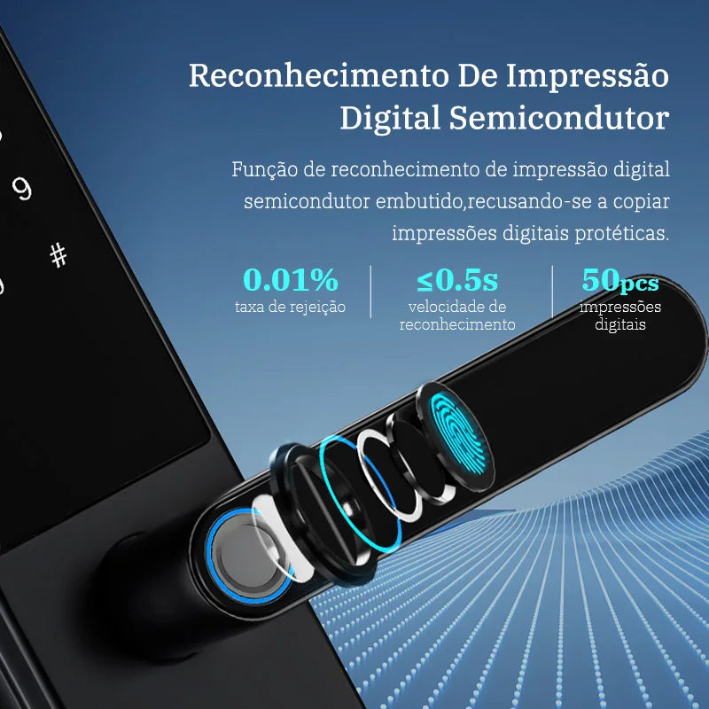 Fechadura Digital Tropernic H01 Tuya WiFi com câmera e interfone