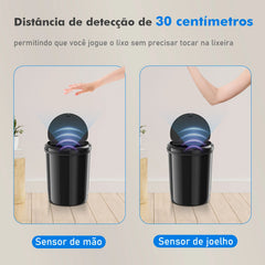 COIBEU lixeira automática 12L detalhe da tampa e sensor
