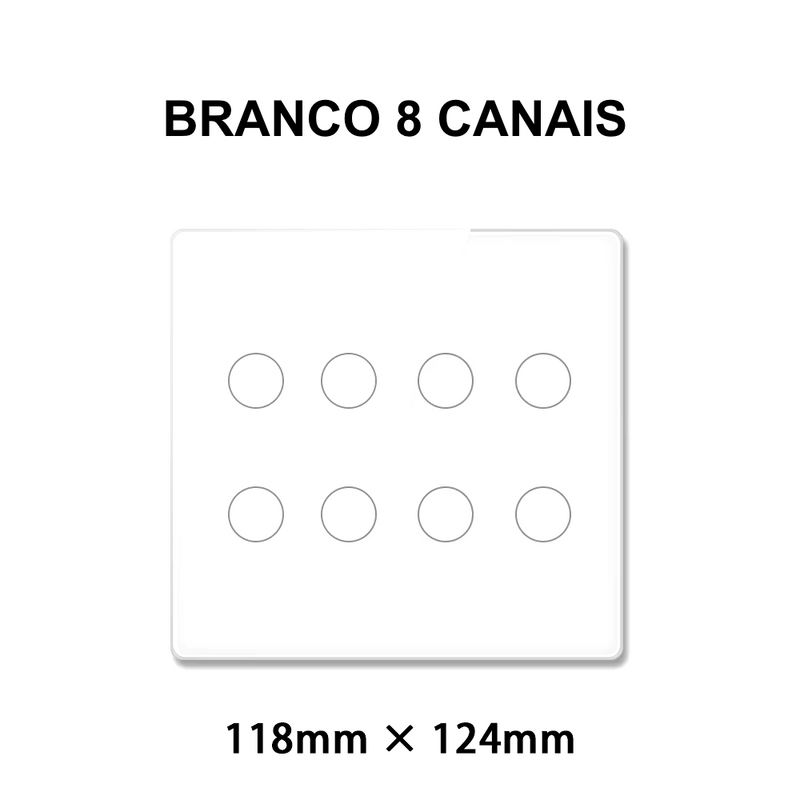 Interruptor Inteligente Wi-Fi 4x4 Tuya Smart Opção com 8 Canais, com Touch Integrado com Alexa e Google Home