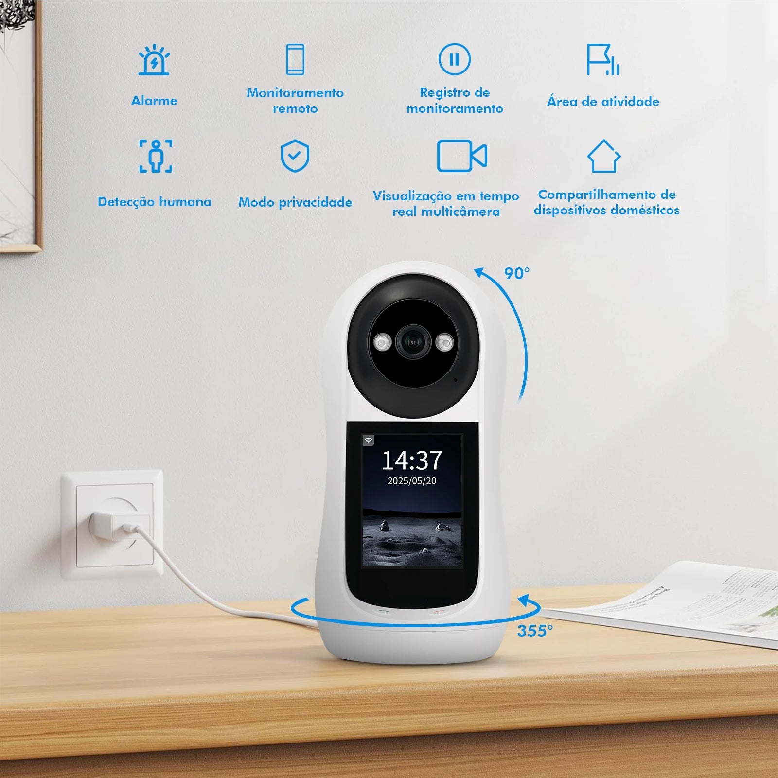 Câmera de segurança WiFi COIBEU 2MP — vista frontal compacta